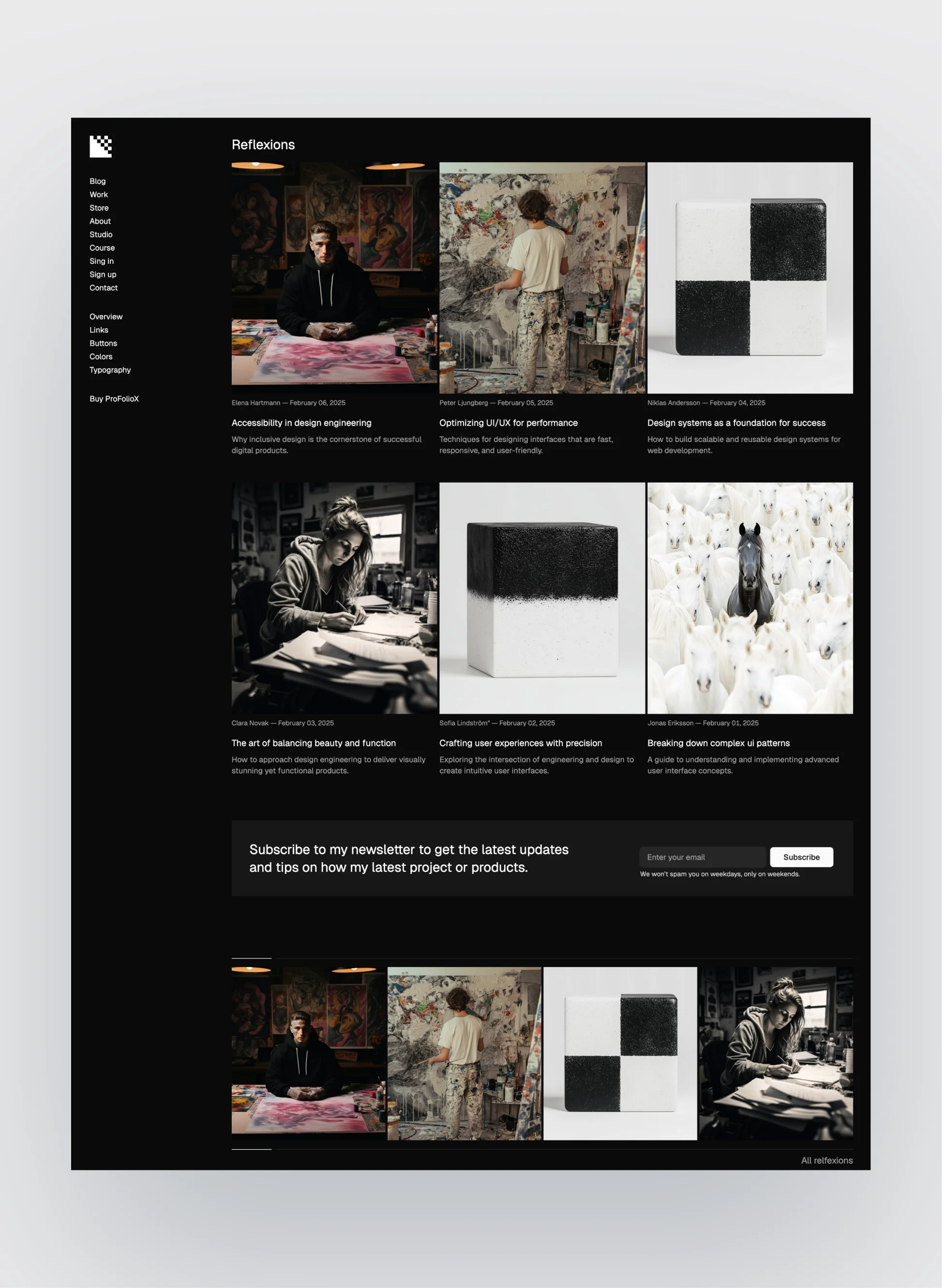 Pro FolioX responsive view