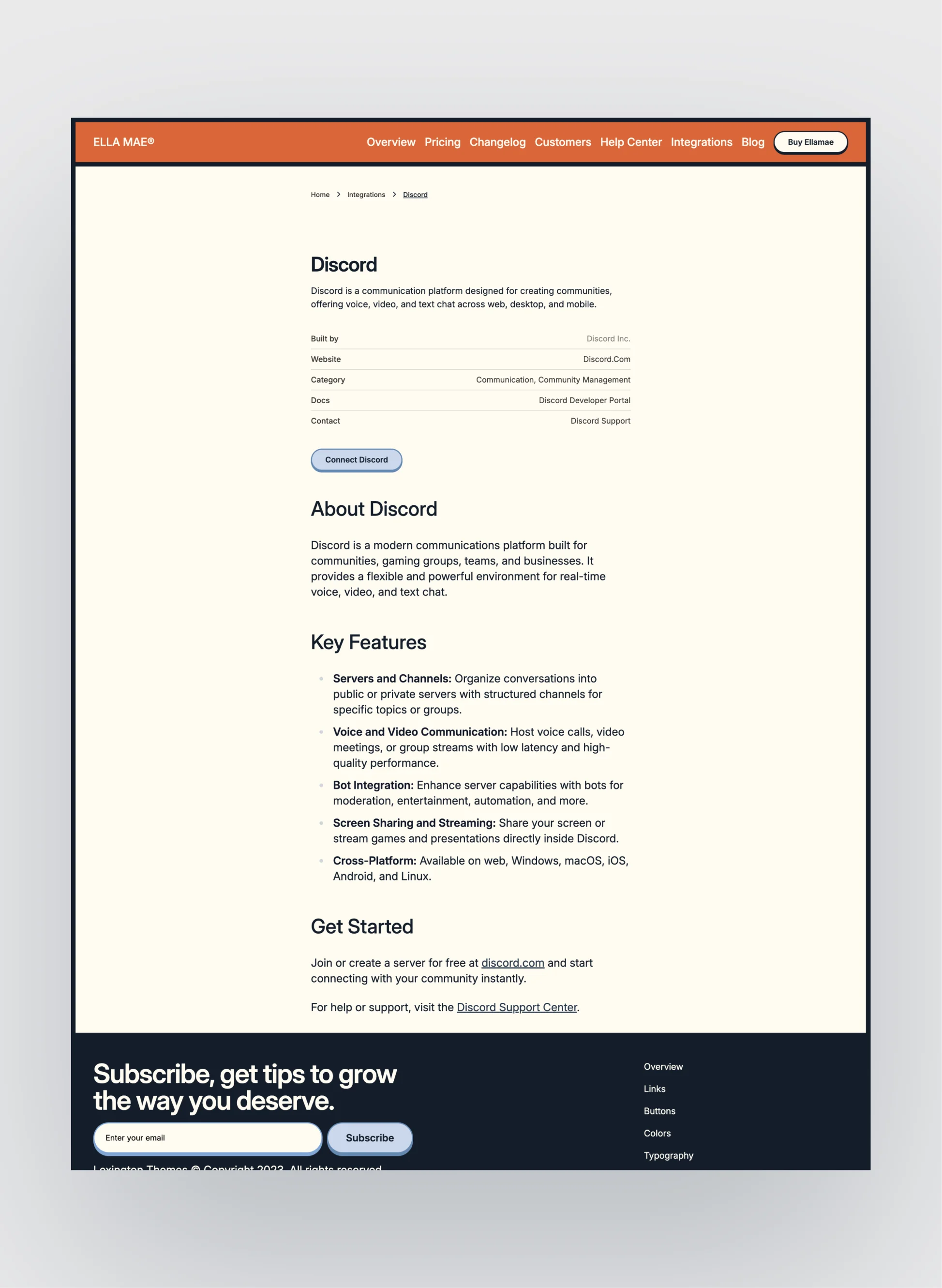 Ella Mae team layout