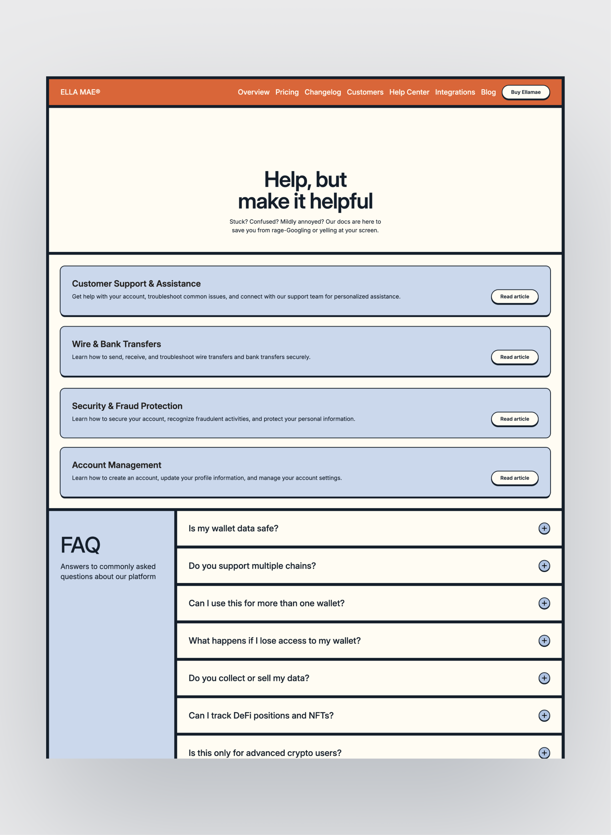 Ella Mae team layout