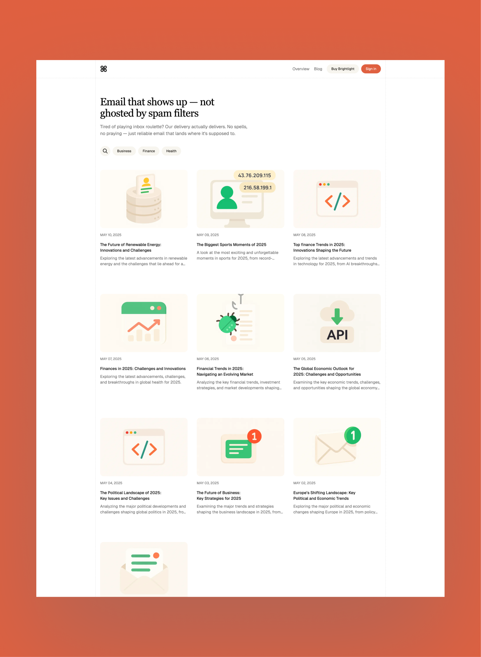 Brightlight sign-up and sign-in screens