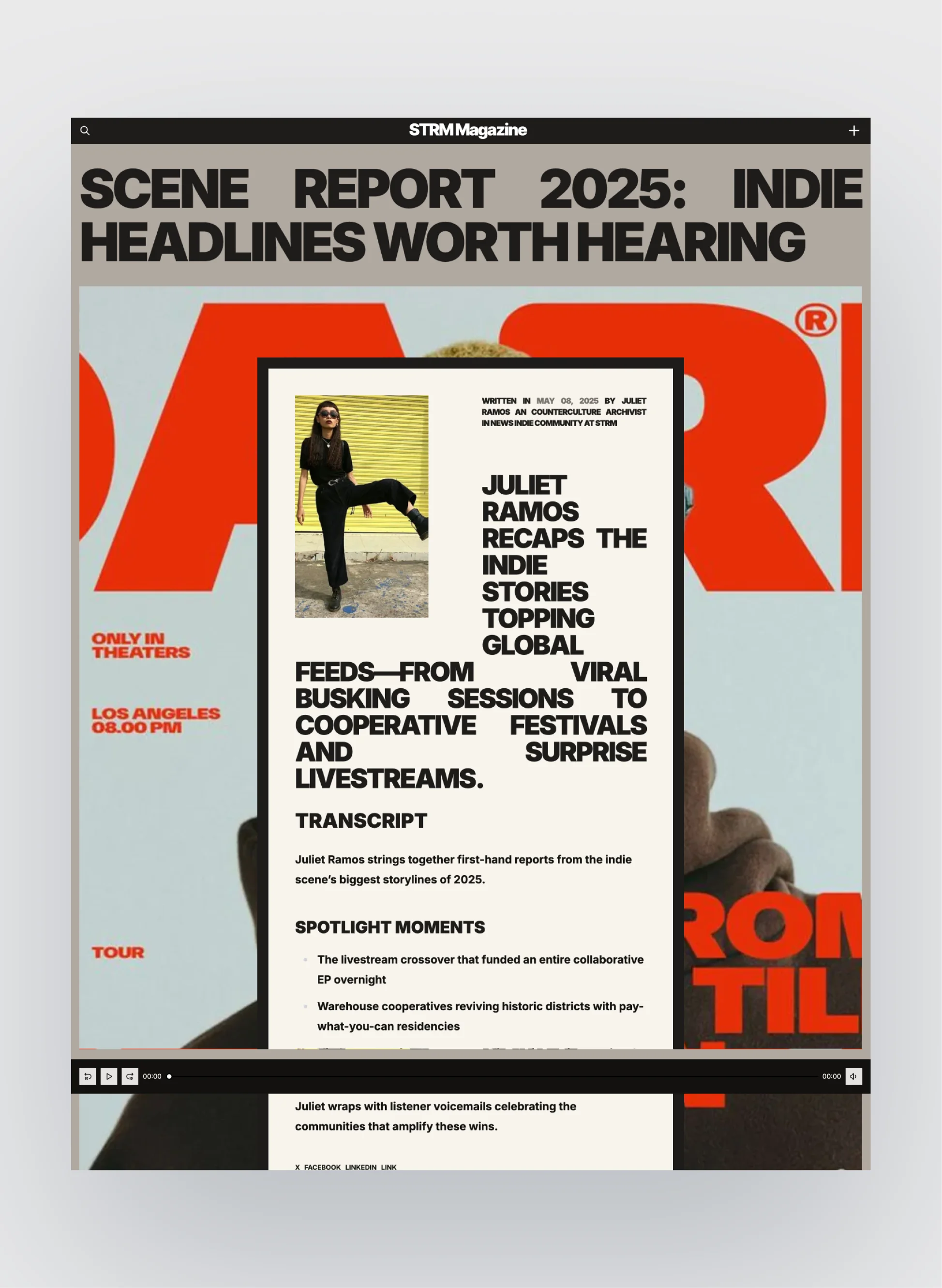 Streamer dark-mode view