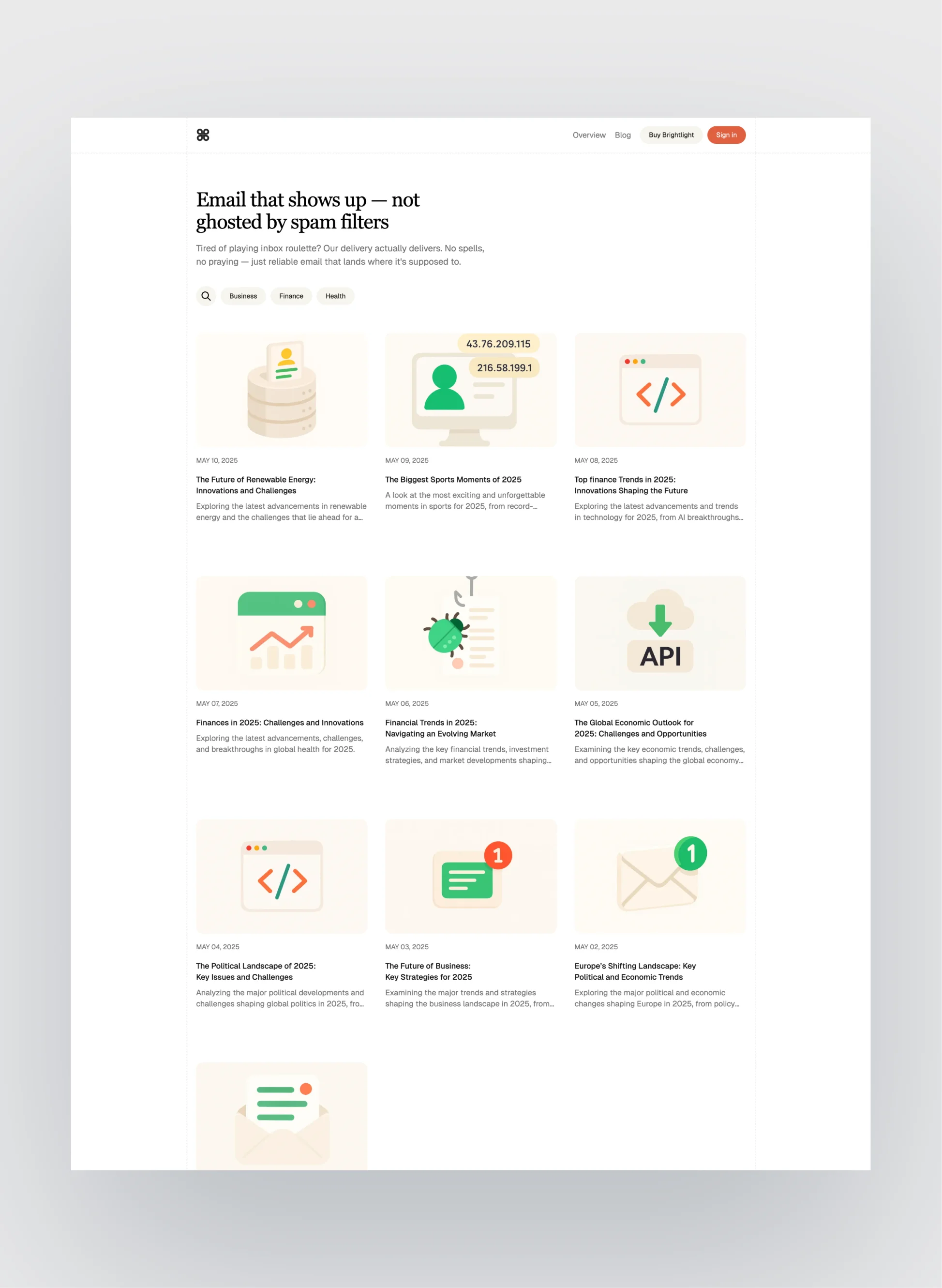 Brightlight sign-up and sign-in screens