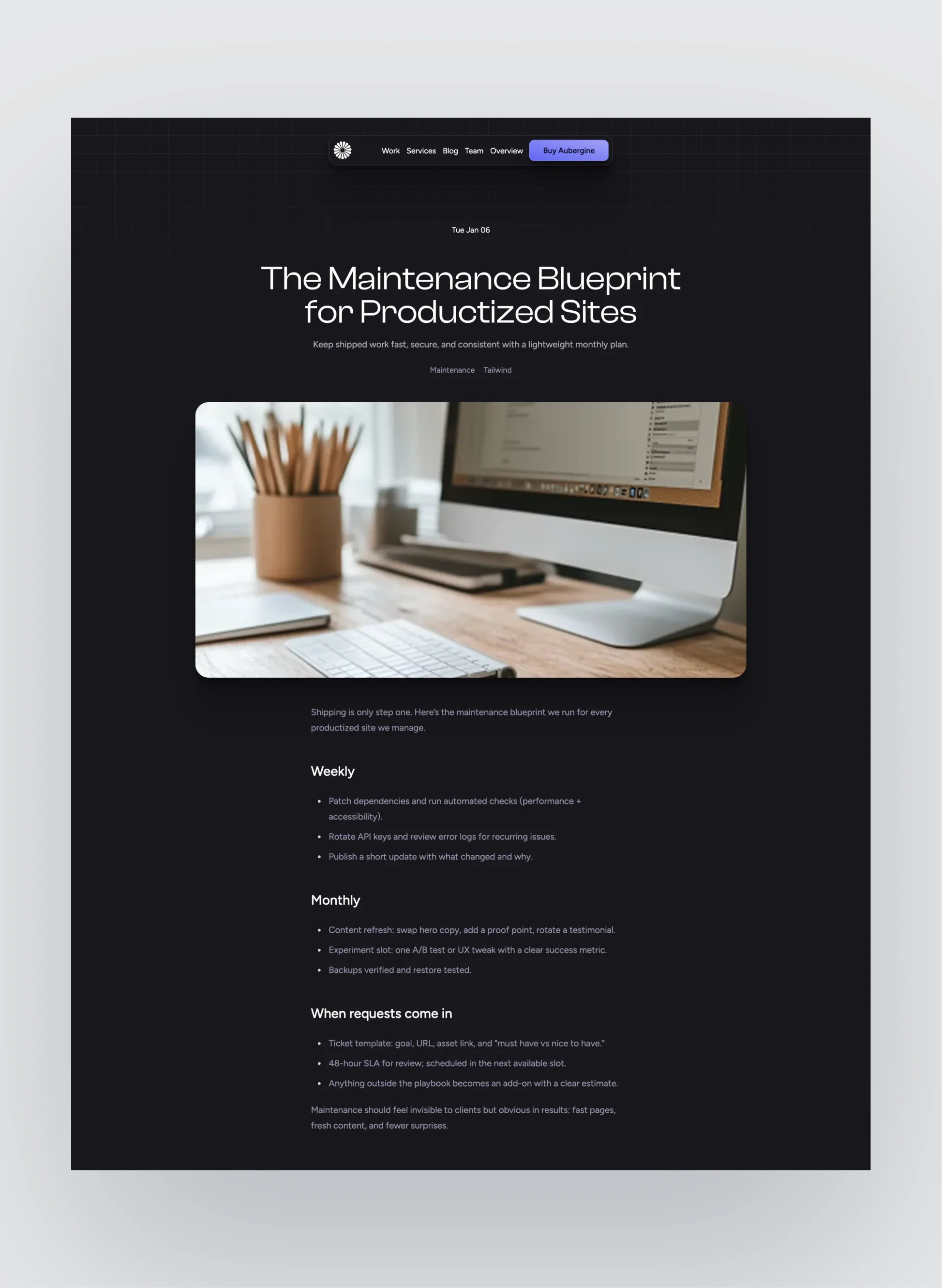 Aubergine sign-in layout