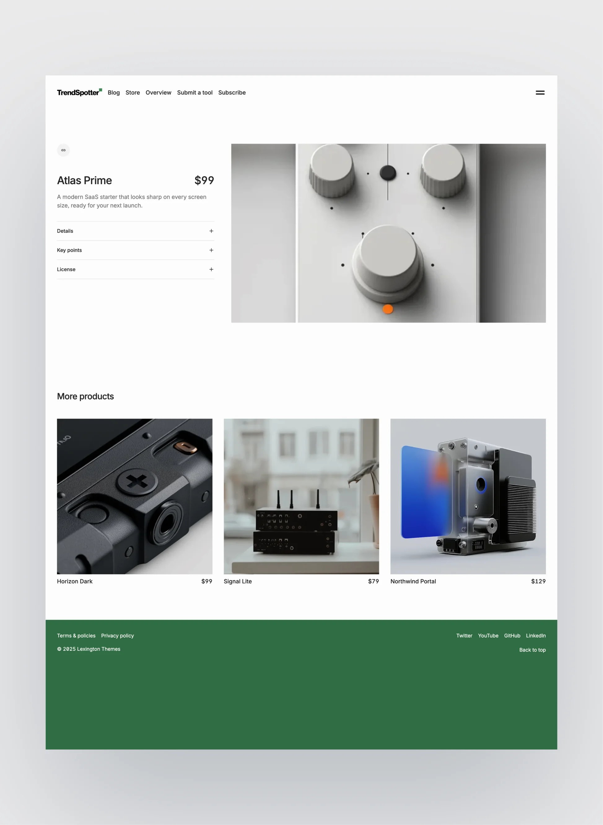 Trendspotter collection cards and resource grid layout