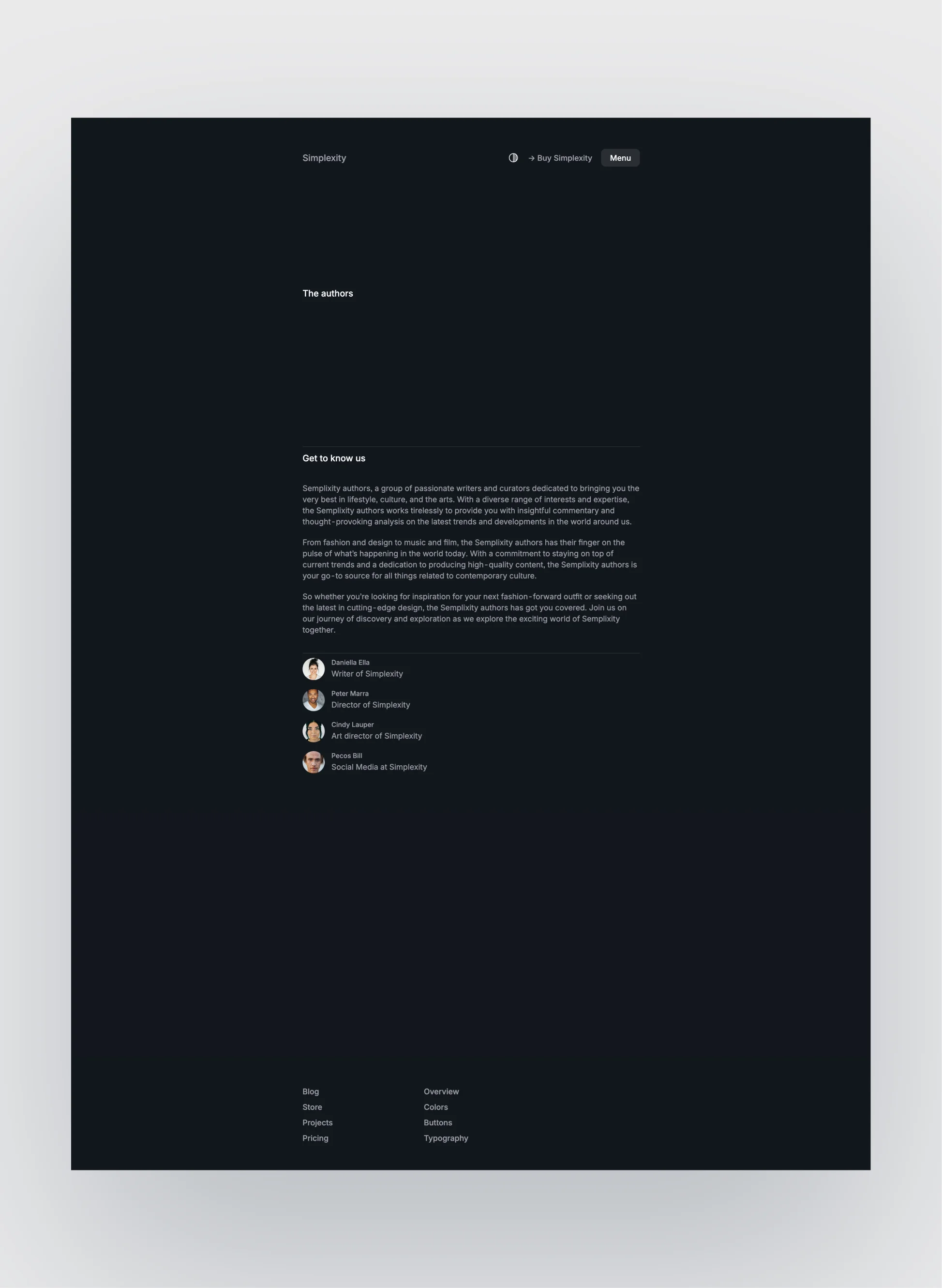 Simplexity page preview