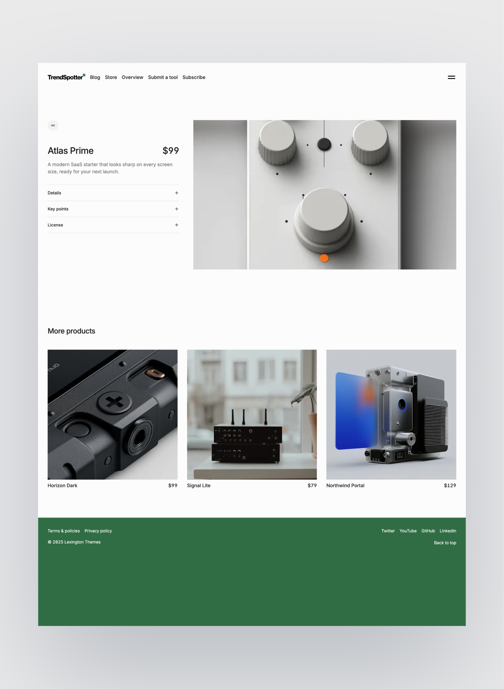 Trendspotter collection cards and resource grid layout