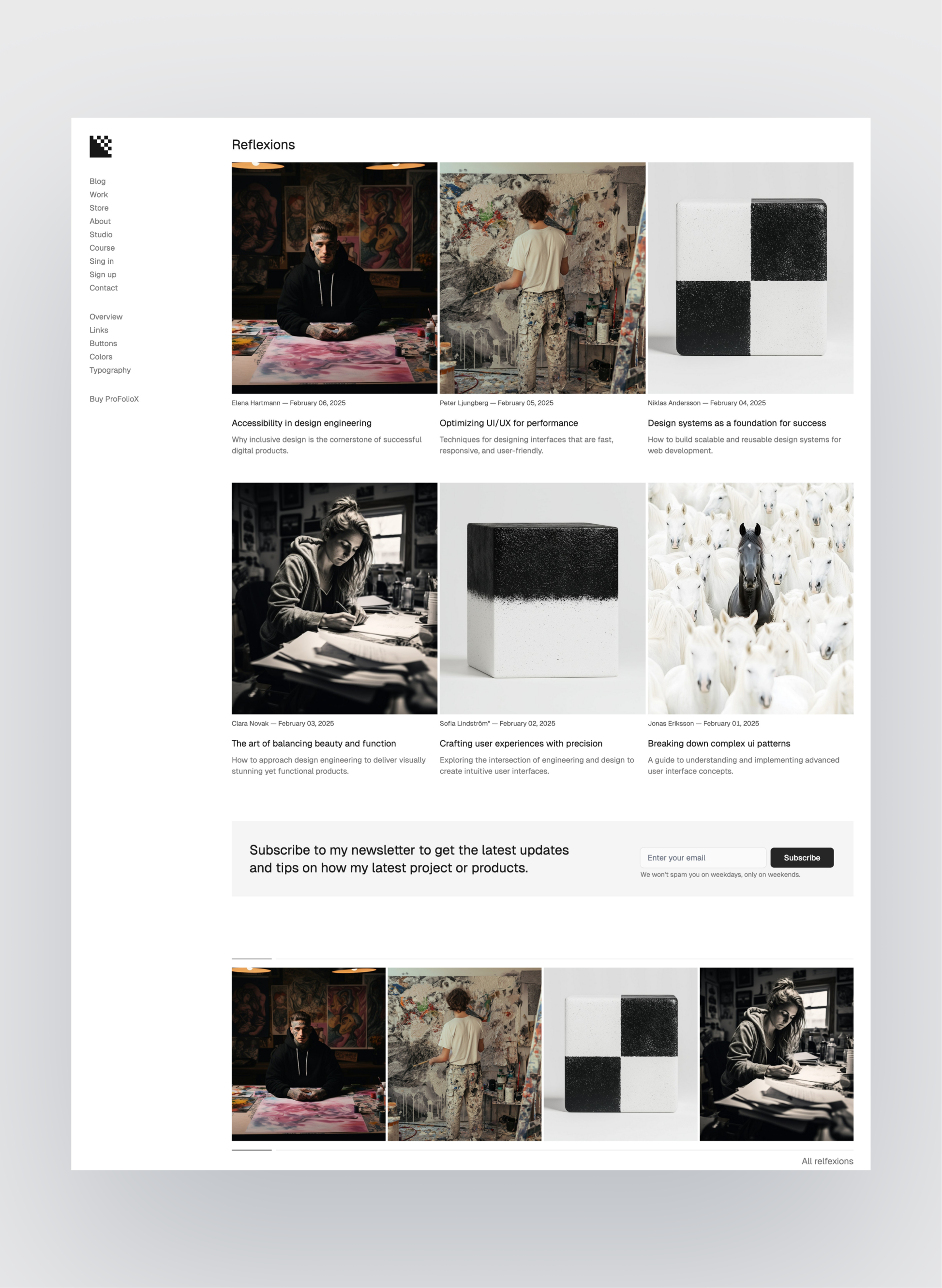 Pro FolioX responsive view