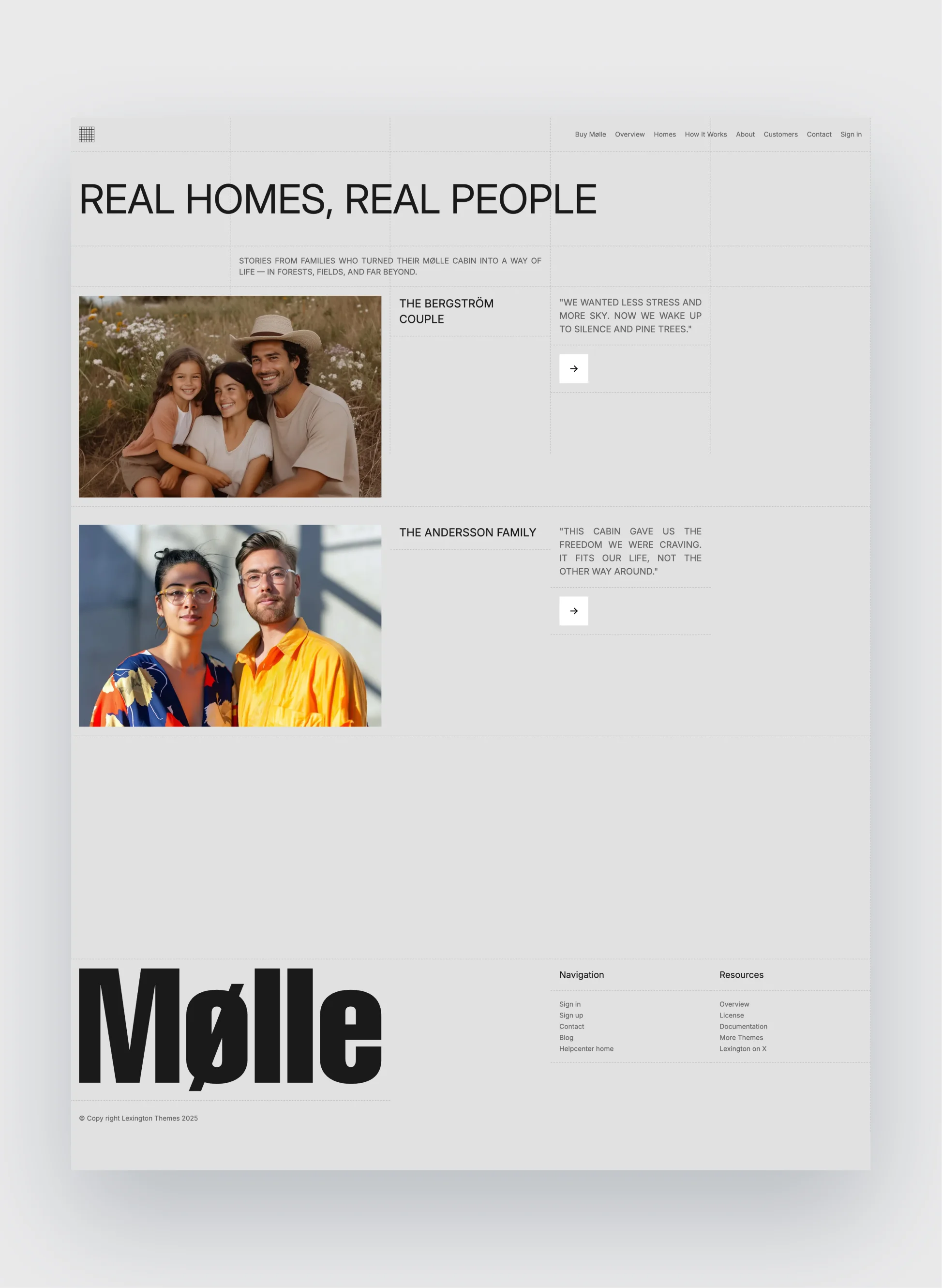 Mølle light and dark mode comparison
