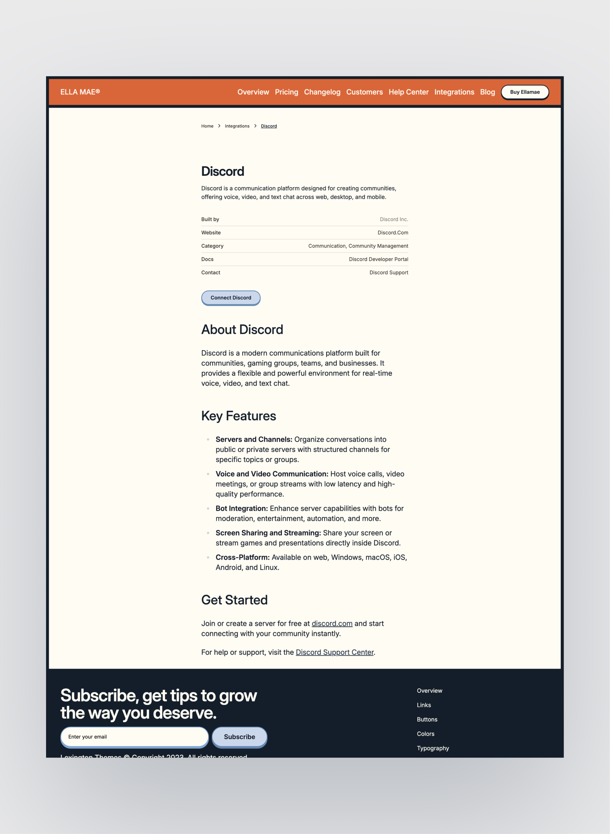 Ella Mae page preview