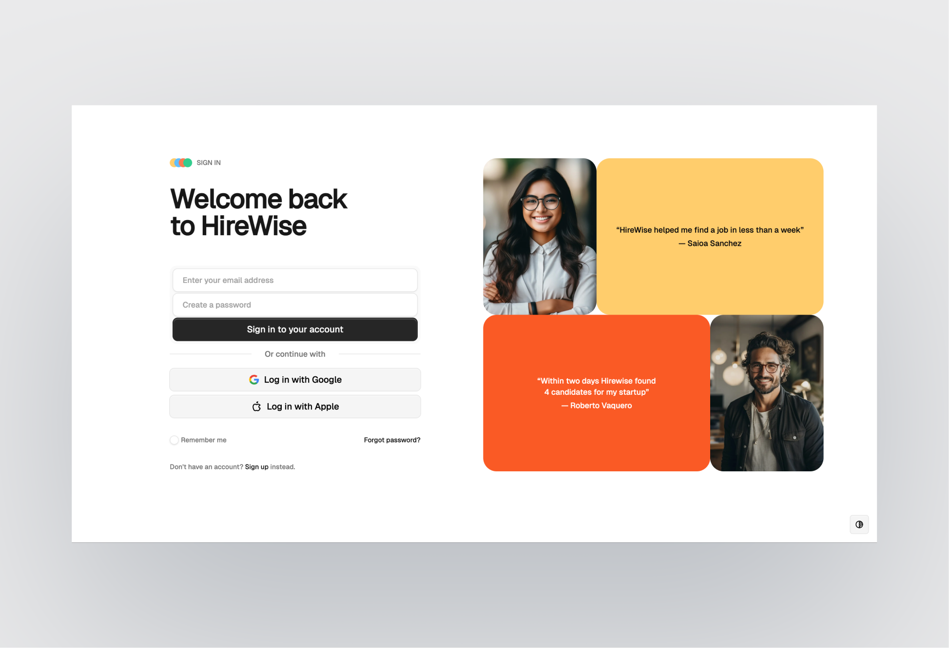 Hirewise page preview