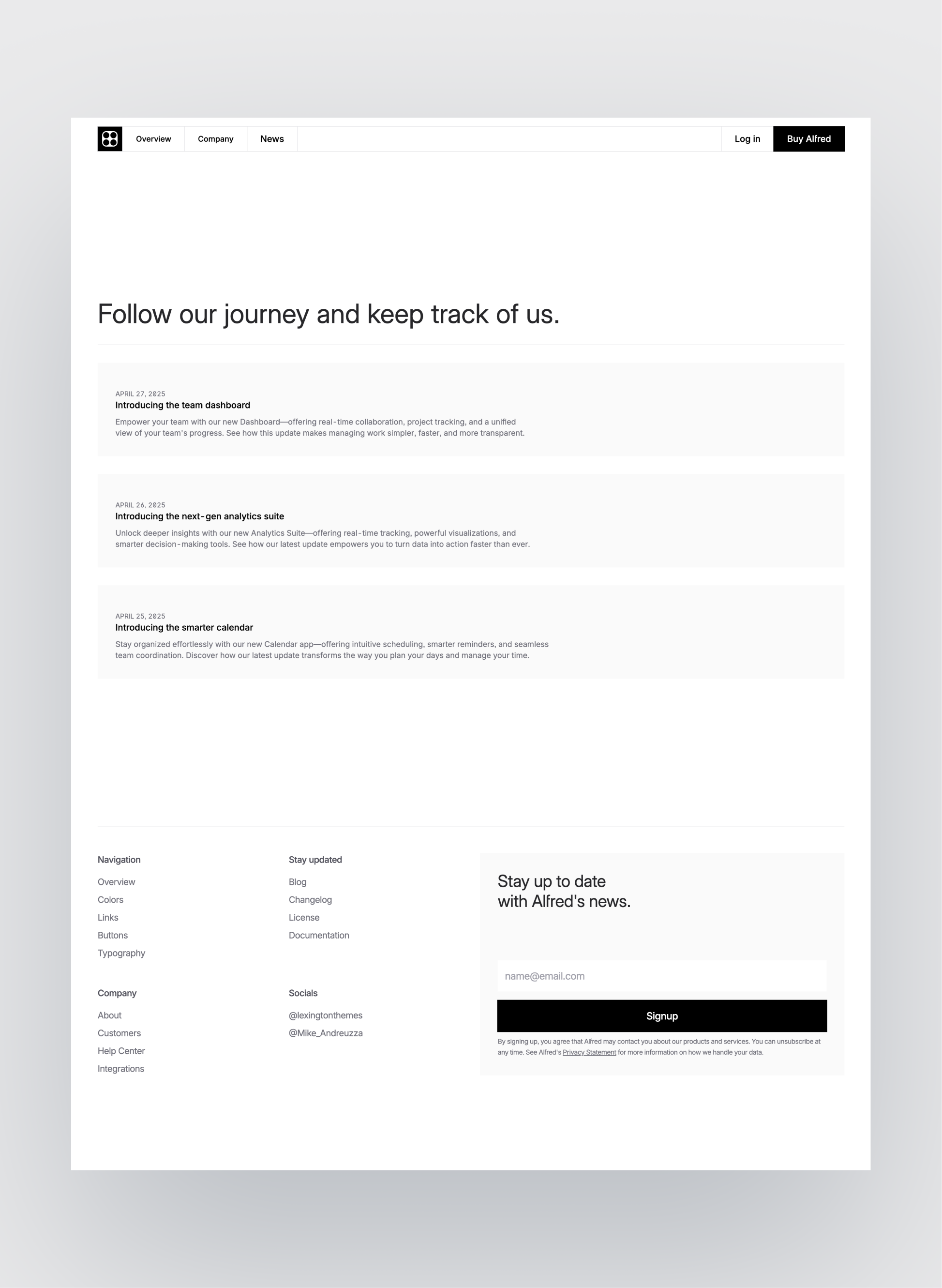 Alfred 404 error page layout