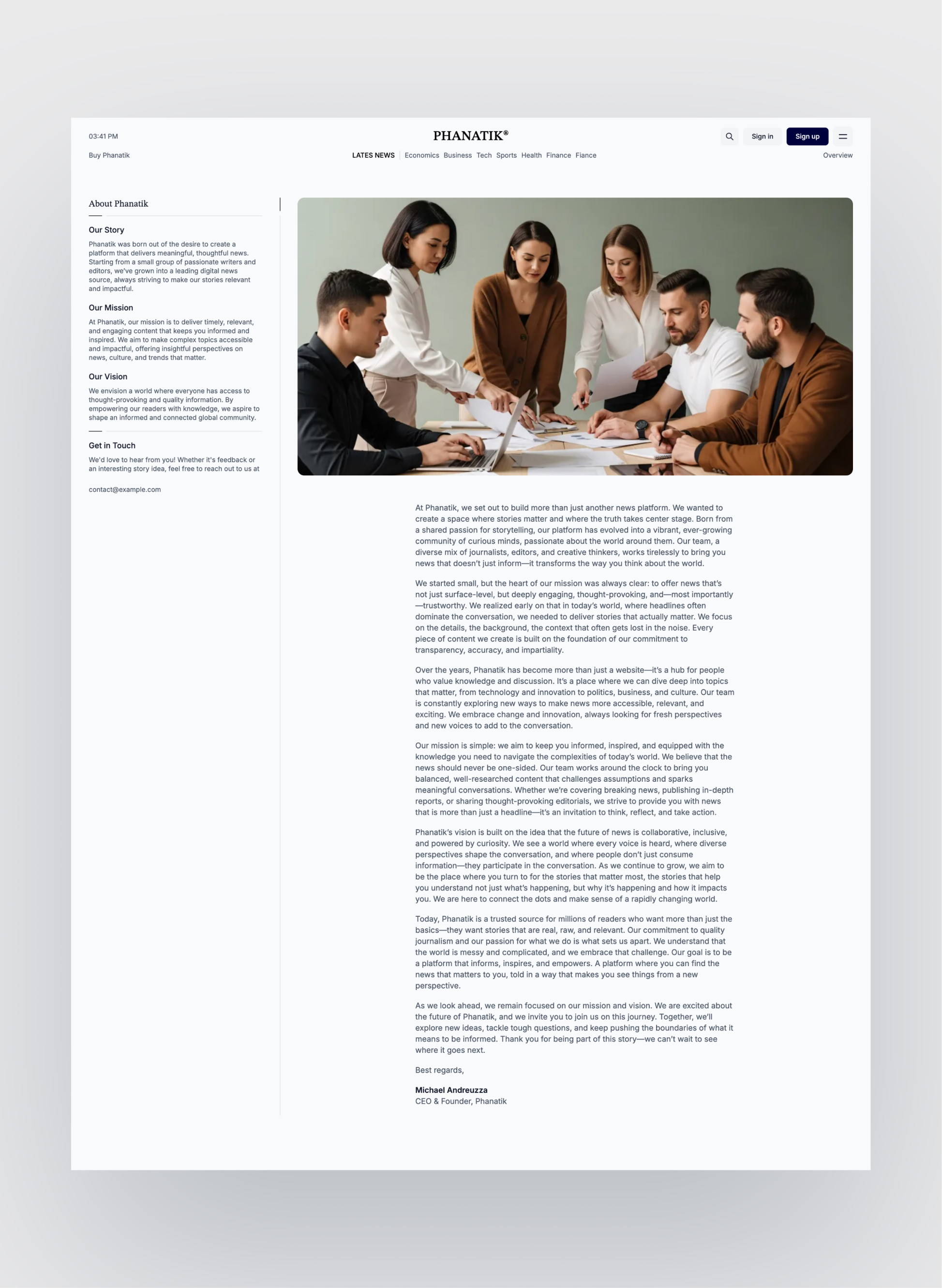 Phanatik podcast list layout