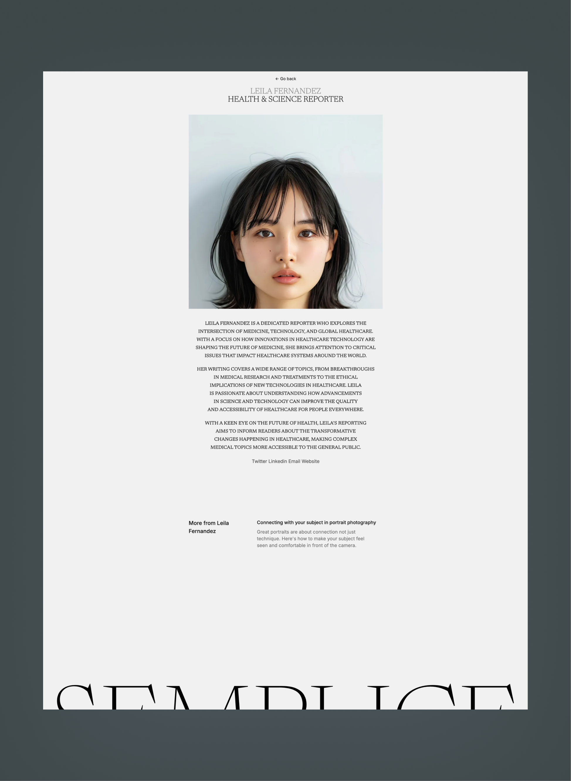 Semplice minimal light-mode design
