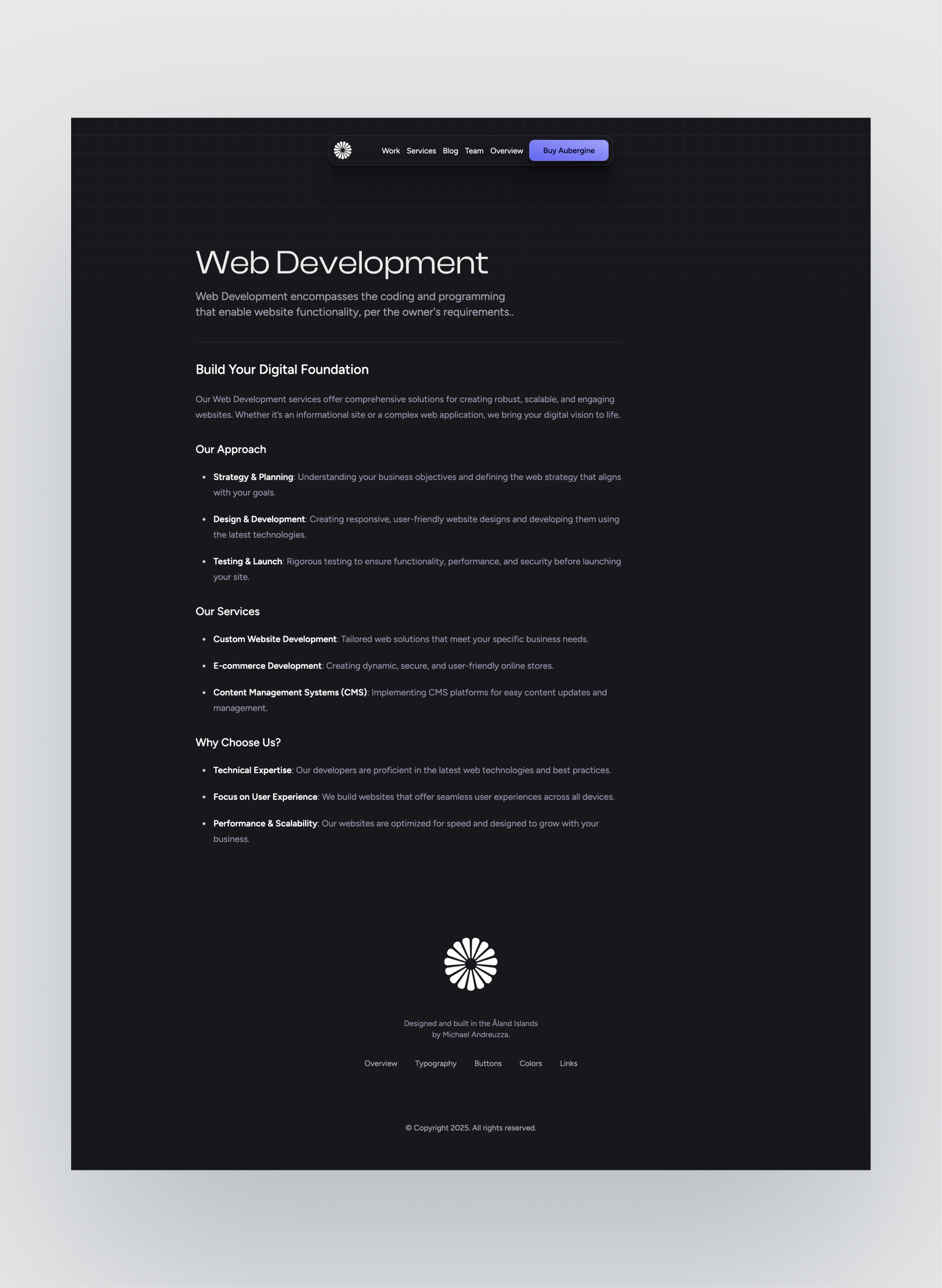 Aubergine page preview