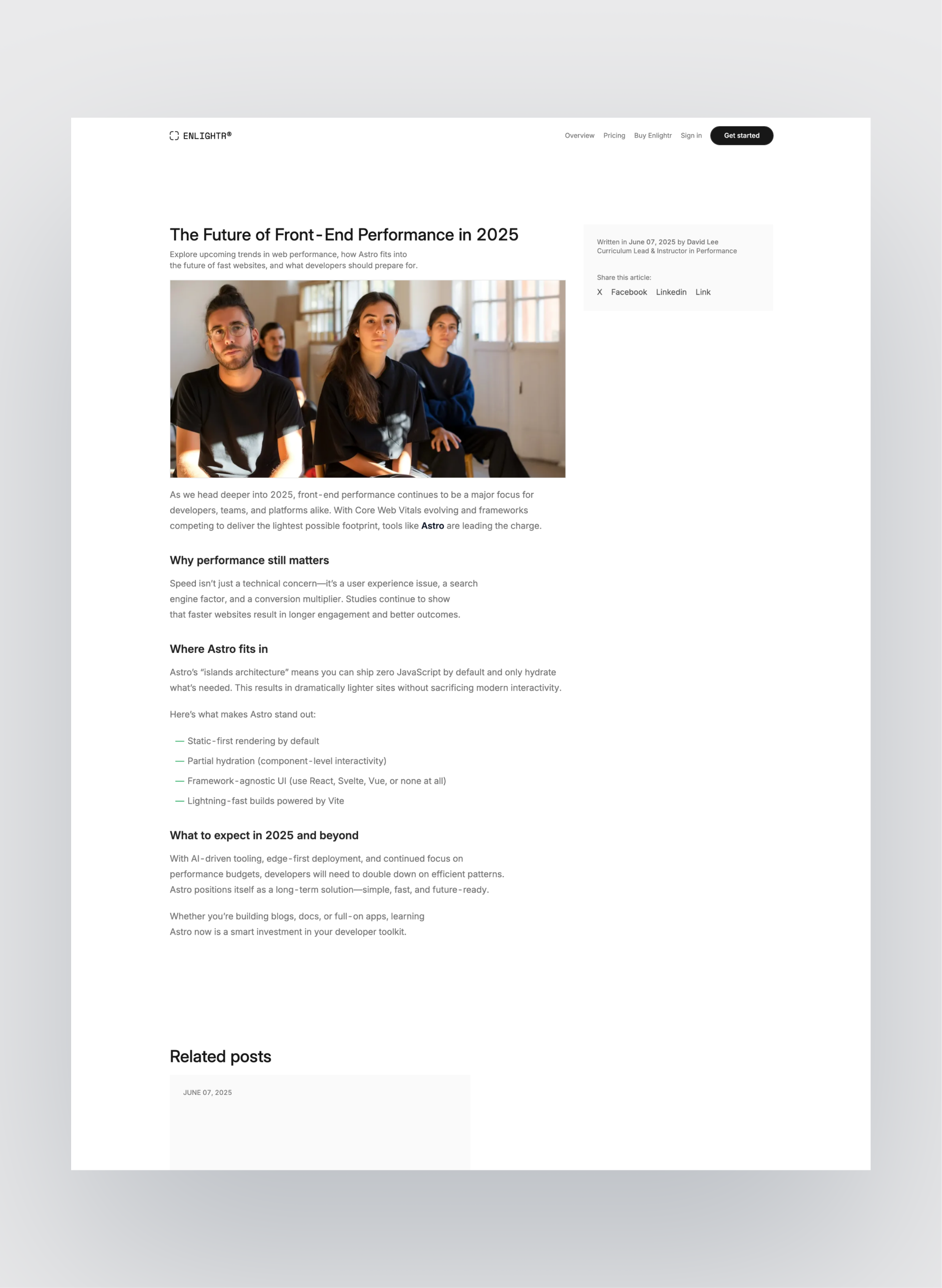 Enlightr page preview