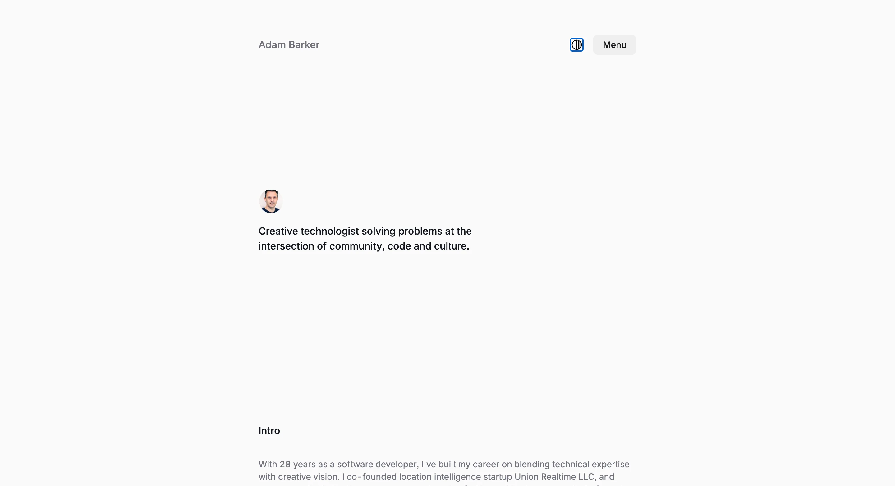 Creative technologist  website preview