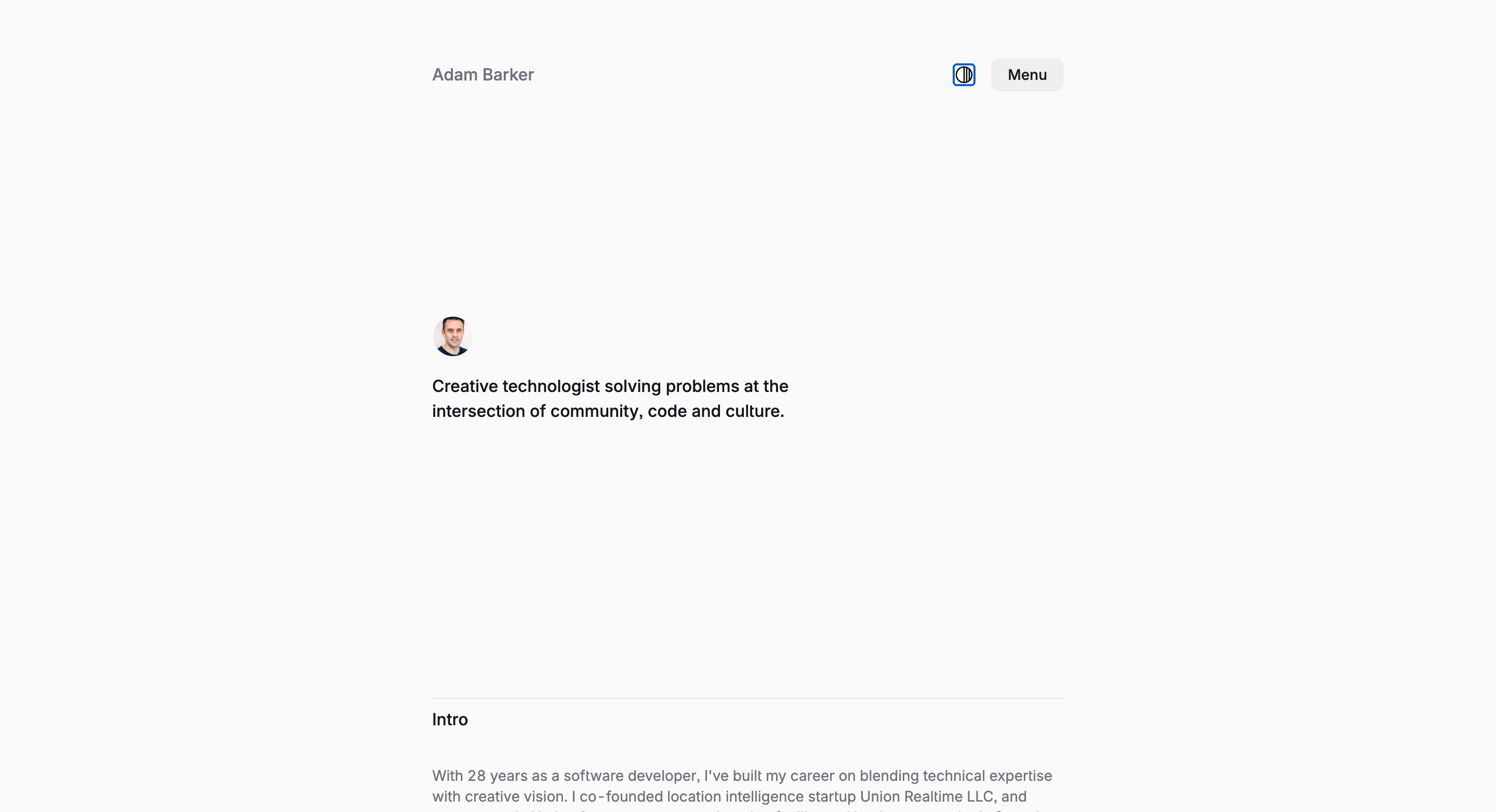 Creative technologist  website preview