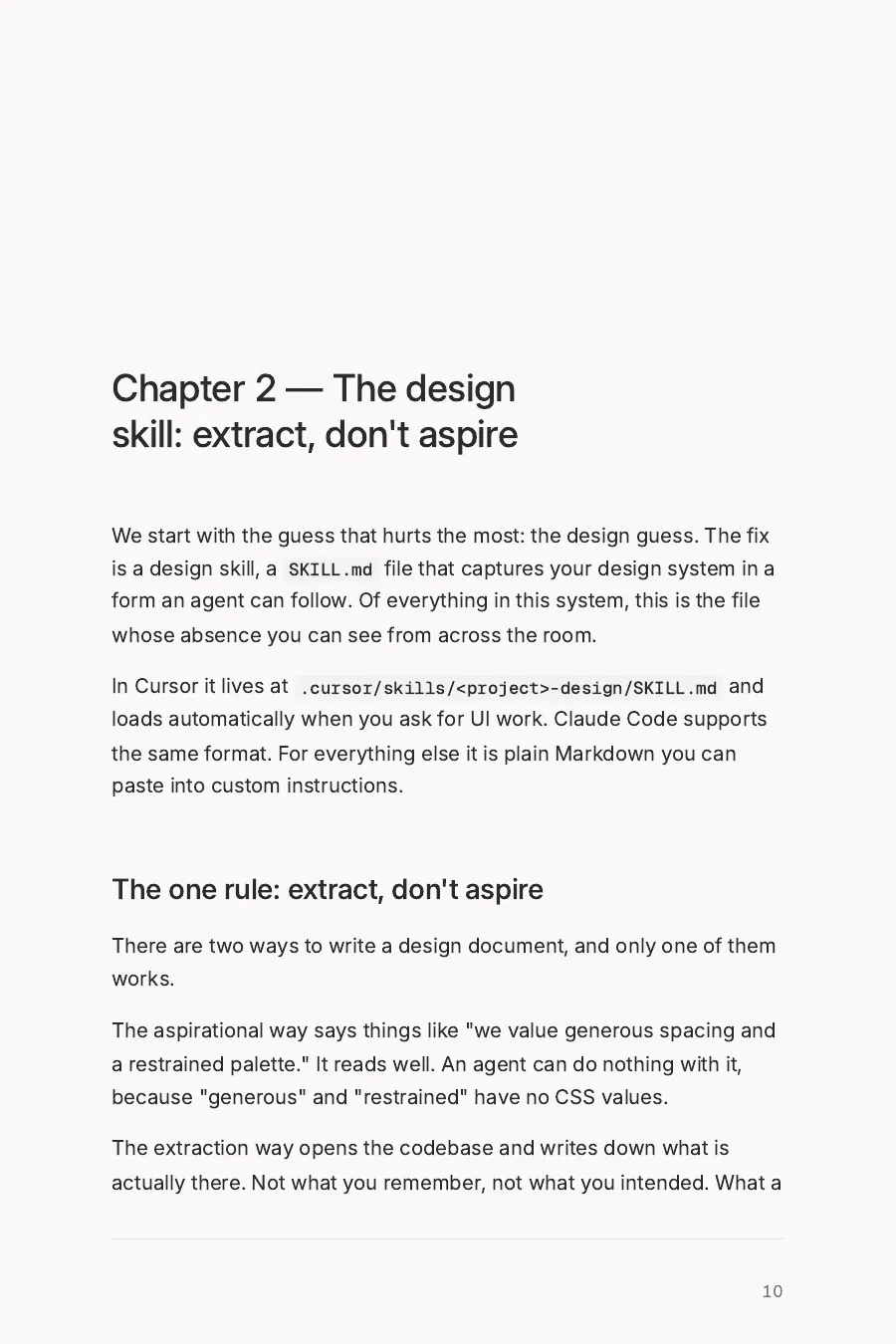 Opening page of chapter 2: The design skill