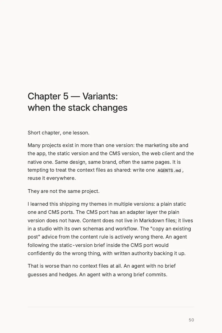 Opening page of chapter 5: When the stack changes