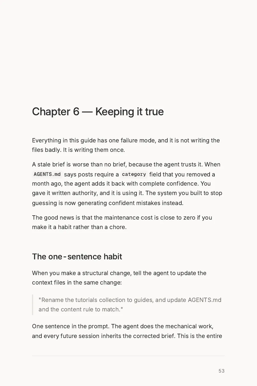 Opening page of chapter 6: Keeping it true