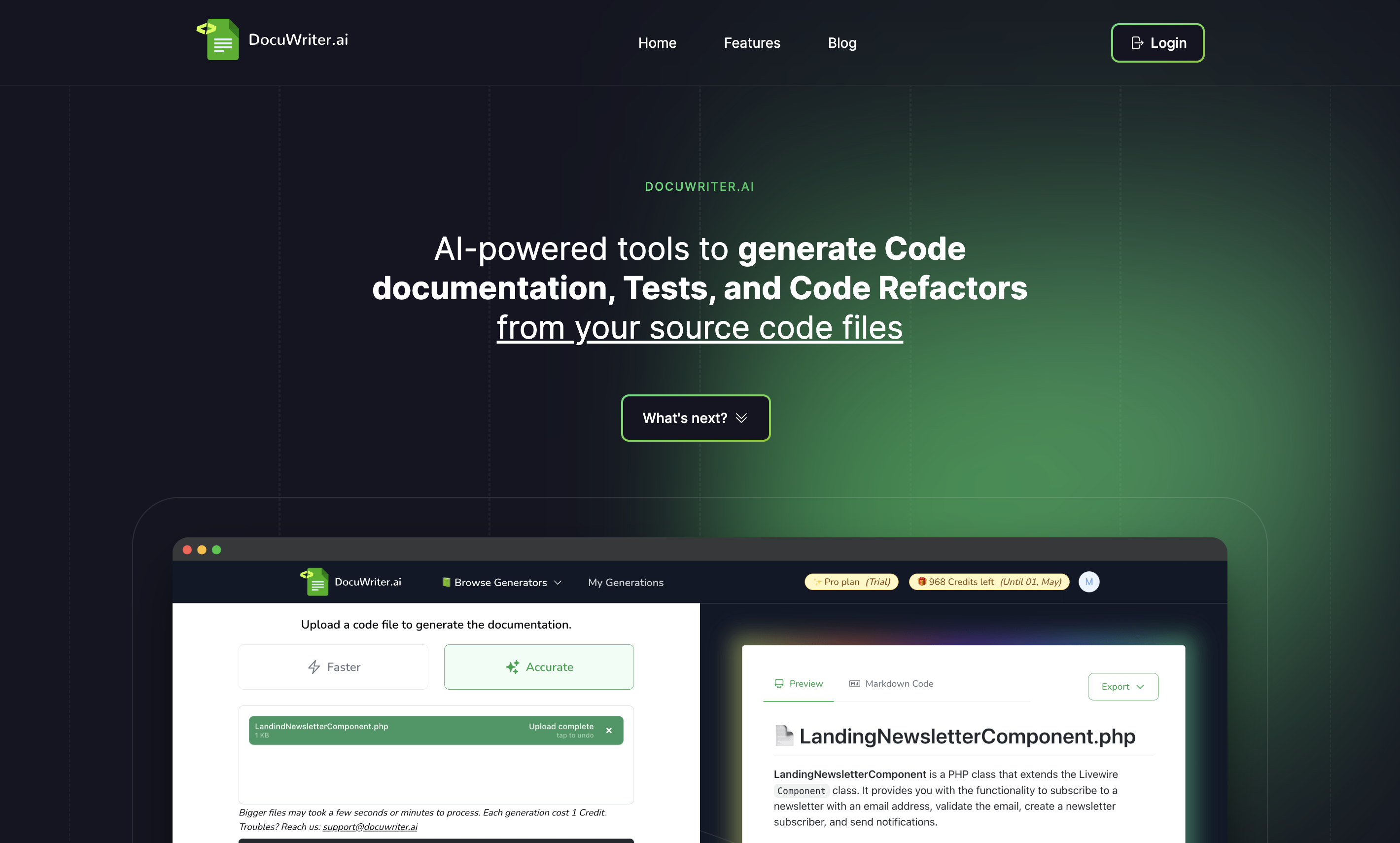 DocuWriter.ai website preview