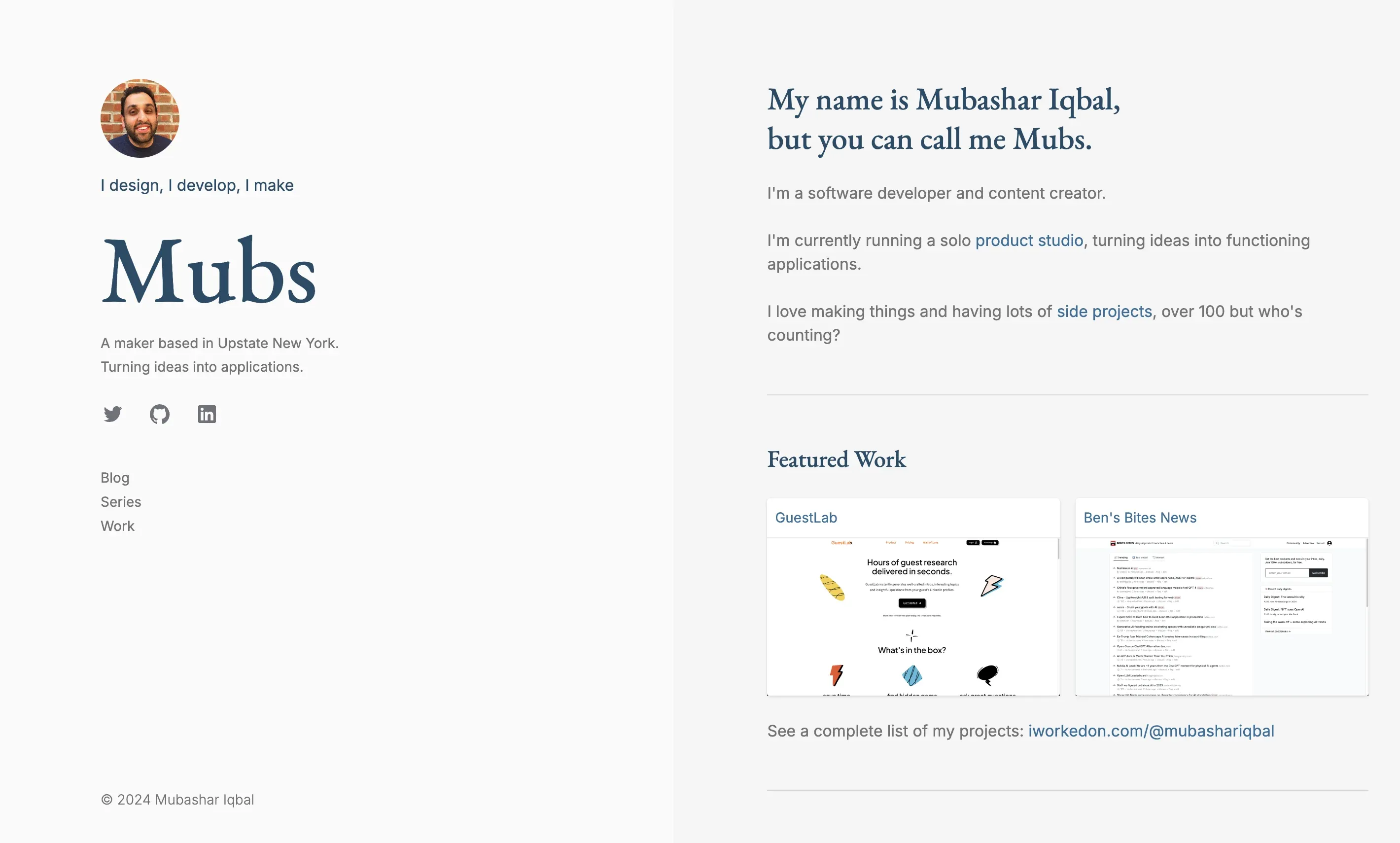 Mubs website preview