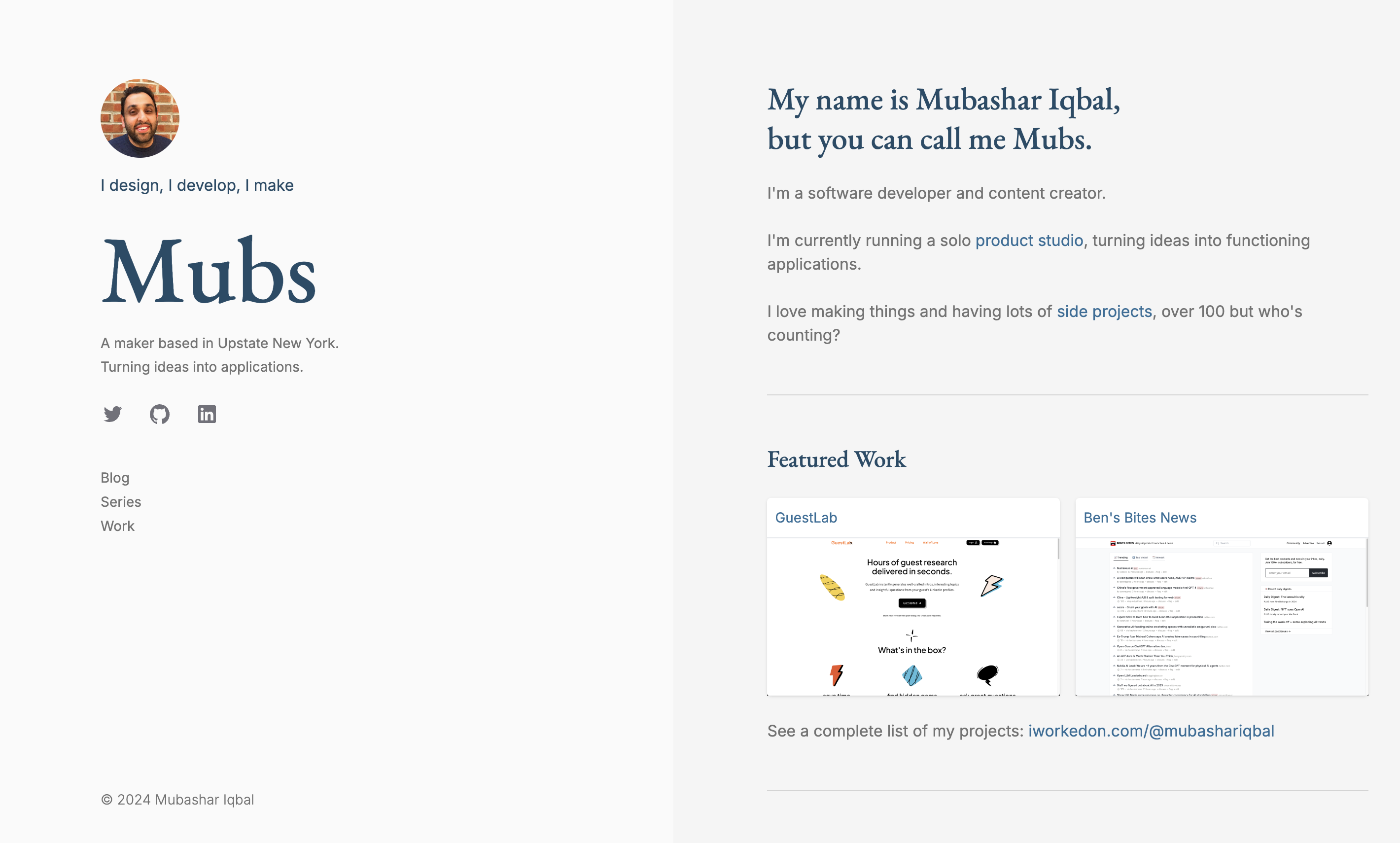 Mubs website preview