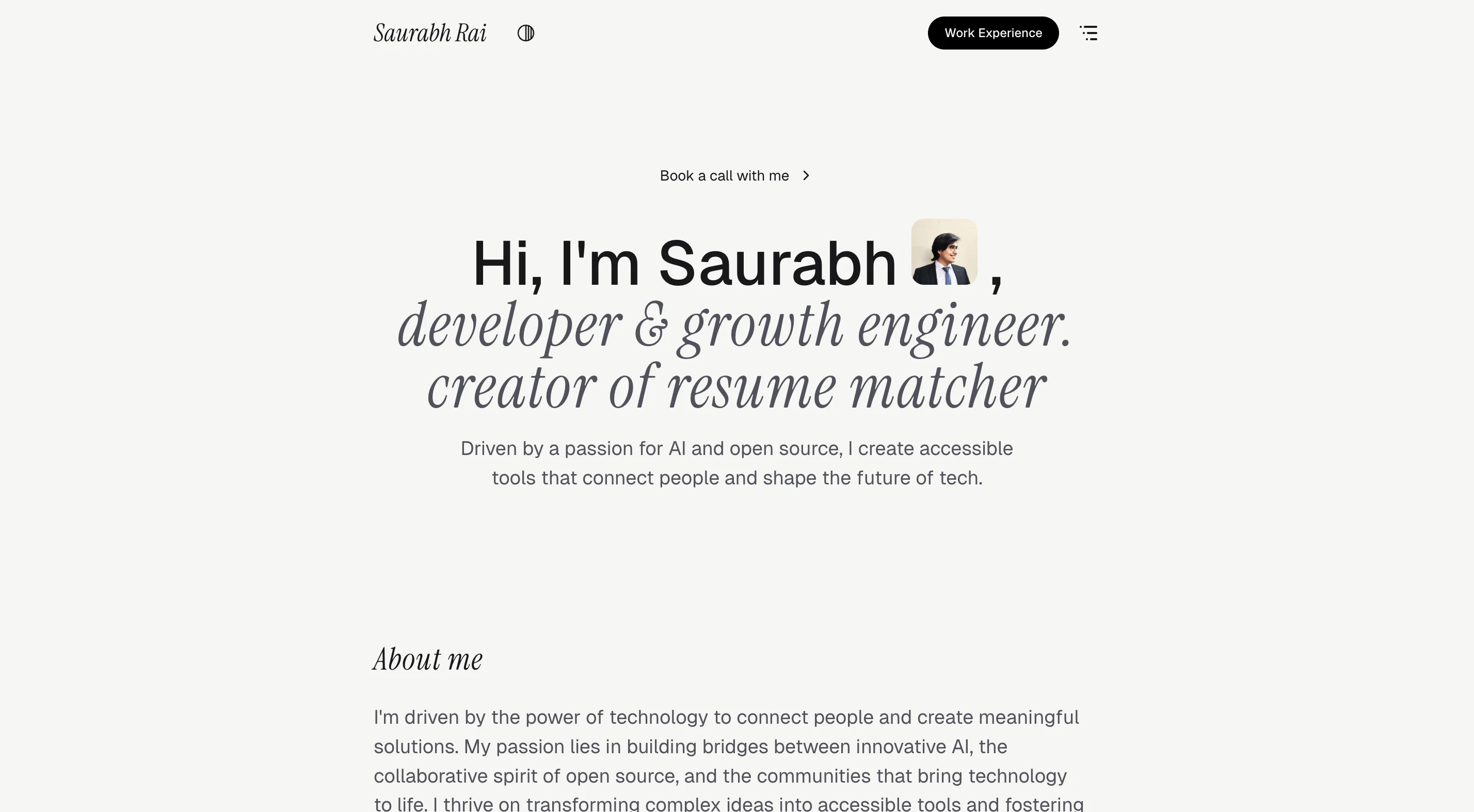 Saurabh website preview
