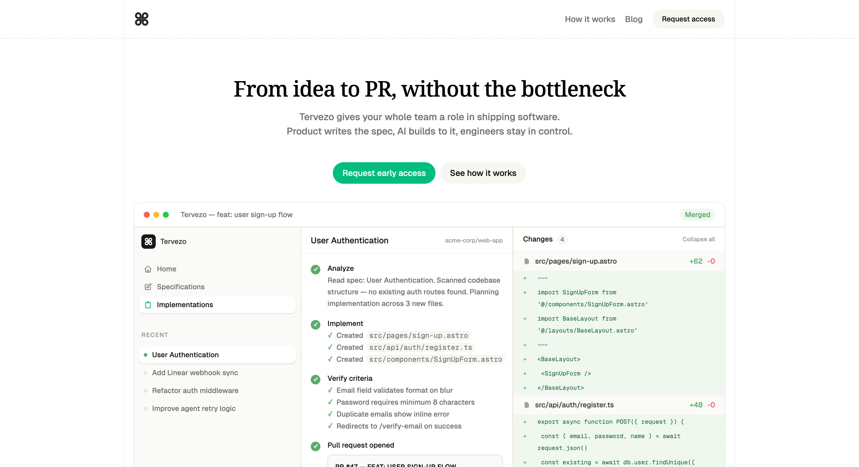 Tervezo website preview