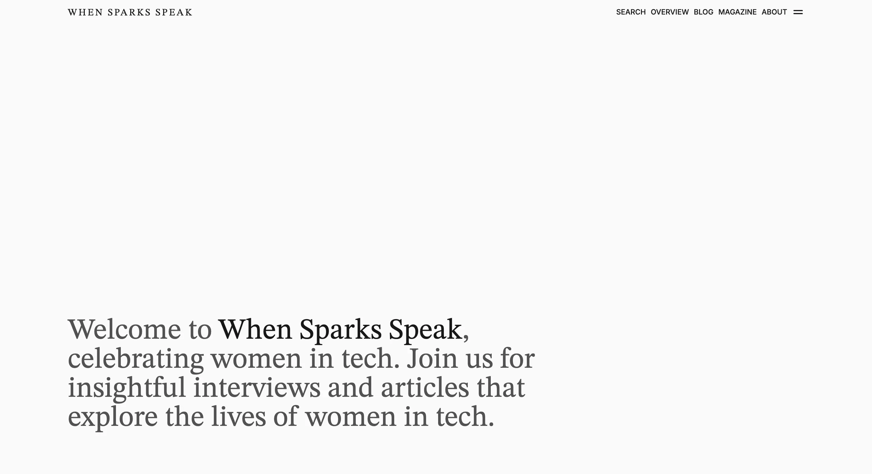 When Sparks Speak website preview
